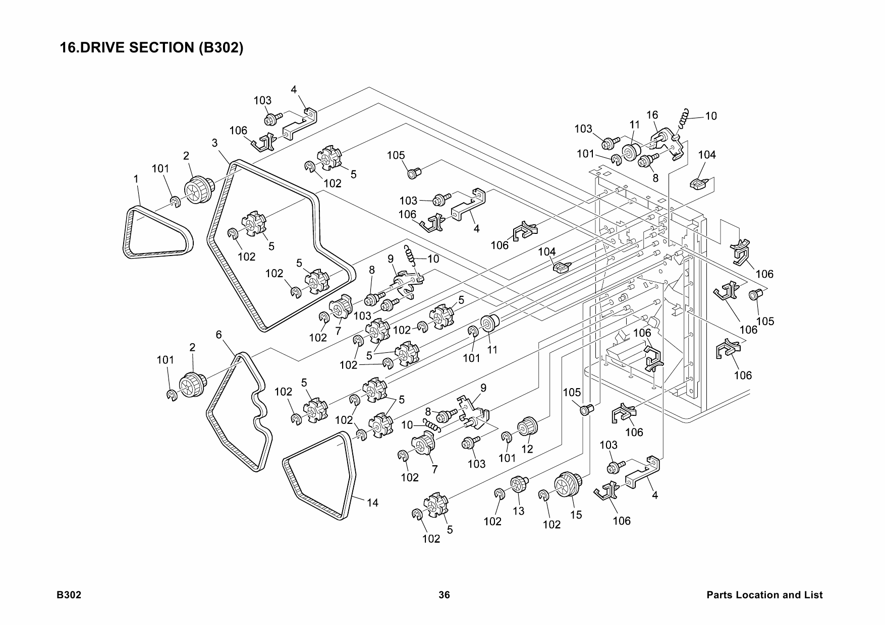 RICOH Options B302 3000-SHEET-FINISHER-SR810 Parts Catalog PDF download-5